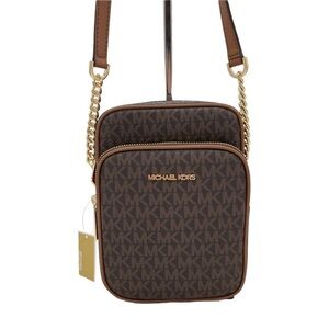 Michael Kors Medium NS Chain Xbody Bag Brown/Gold